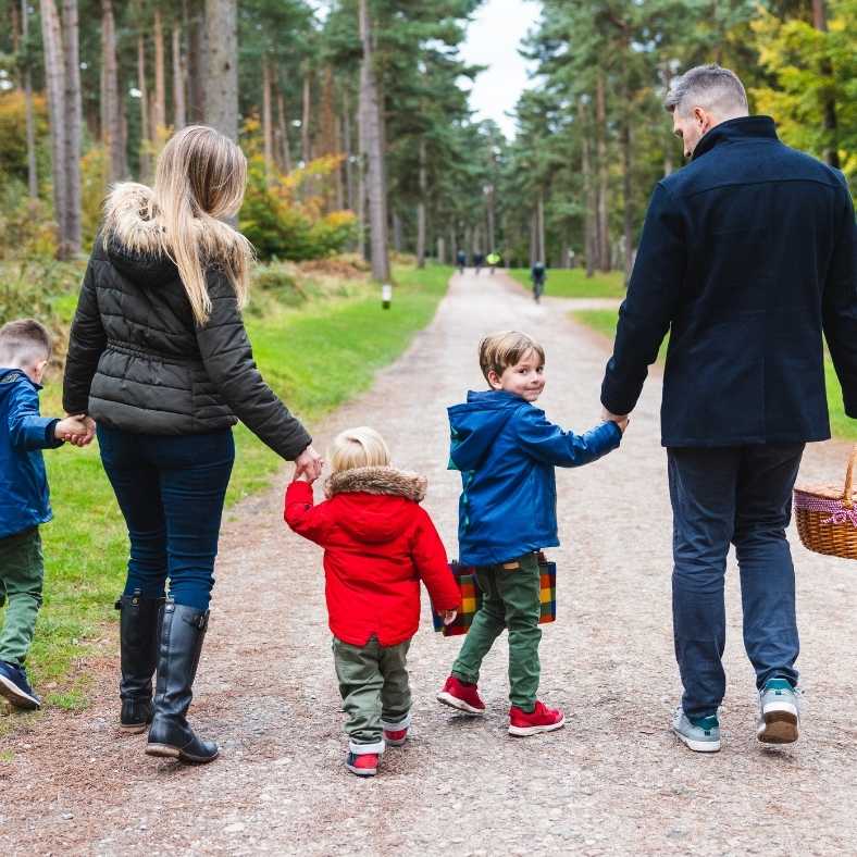 Family picnic in the forest