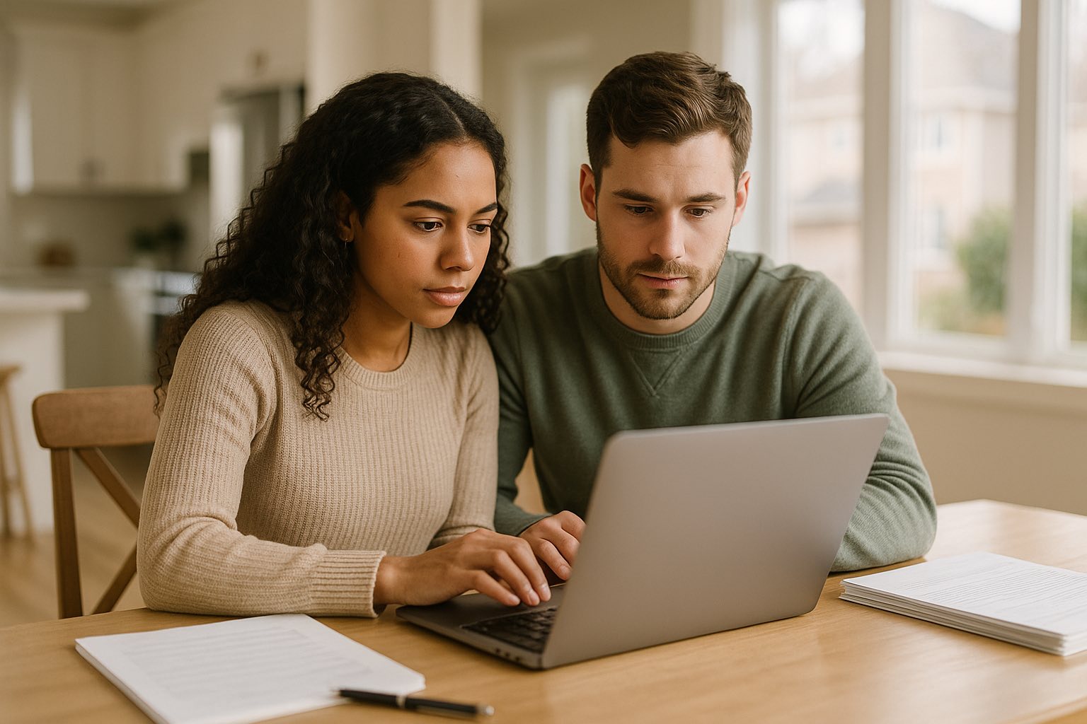 First-time buyers completing a mortgage application in Ottawa