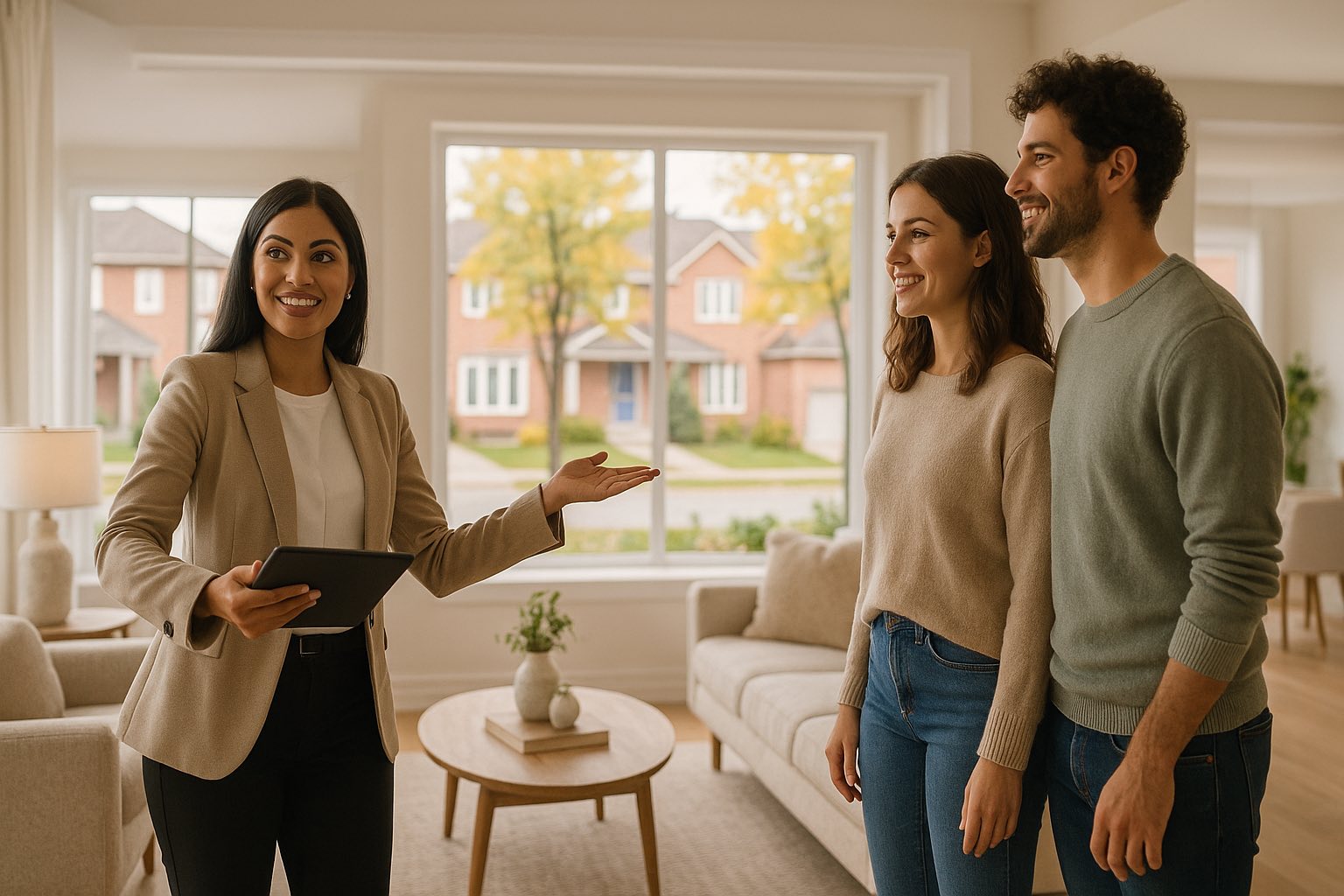 Realtor showing an Ottawa home to first-time buyers
